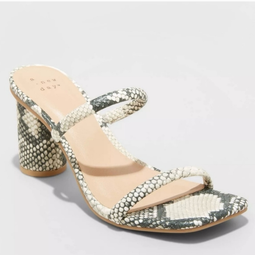A New Day Women's Snakeskin Heeled Sandals - Picture 1 of 6